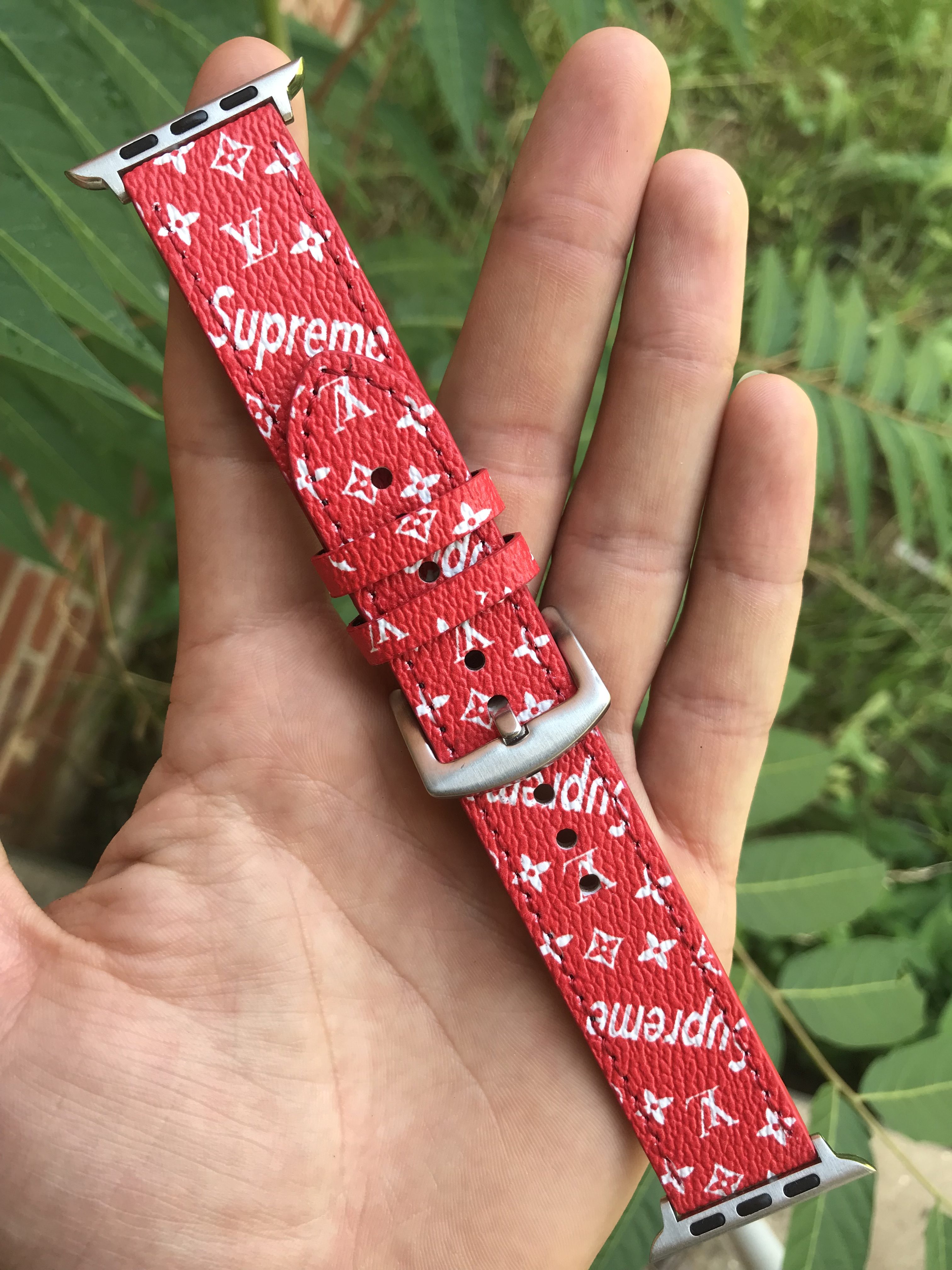 Louis Vuitton x Supreme Apple Watch band handmade for Sale in